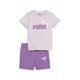 Jogginganzug PUMA "Minicats Set aus T-Shirt und Shorts Kinder" Gr. 104, lila (grape mist purple) Kinder Sportanzüge Trainingsanzüge