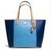 Coach Bags | Coach Metro Color Block Studded Leather Tote | Color: Blue/Tan | Size: Os