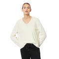 Strickpullover MARC O'POLO Gr. L, weiß (creamy white) Damen Pullover V-Pullover