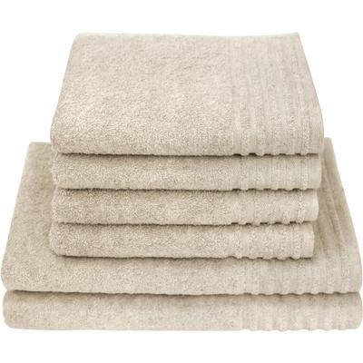 Handtuch Set DYCKHOFF "Deep Harmony Energy", beige (natur), 6 St., Frottier, Frottier, Obermaterial: 85% Baumwolle, 15% 