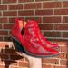 Free People Shoes | Free People X Jeffrey Campbell Matternhorn Western Red Snakeskin Boots | Color: Red | Size: 7