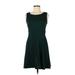 Cynthia Rowley TJX Cocktail Dress - A-Line Scoop Neck Sleeveless: Green Print Dresses - Women's Size 6