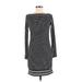 MICHAEL Michael Kors Casual Dress High Neck 3/4 sleeves: Black Print Dresses - Women's Size Small