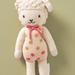 Anthropologie Toys | Baby Lamb Knit Doll | Color: Cream/Pink | Size: 13” Lamb