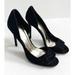 Coach Shoes | Coach Suede Heels Peep Toe Black Rhinestones Pumps | Color: Black | Size: 7