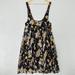 Free People Dresses | Free People Black Floral Sheer Summer Flowy Mini Sleeveless Dress P1858 | Color: Black/Yellow | Size: Xs