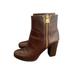 Michael Kors Shoes | Mk Michael Kors Frenchie High Heel Bootie Leather Brown Lock Charm Size 10m | Color: Brown/Gold | Size: 10