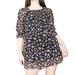 Free People Dresses | Free People Smocked Floral Chiffon Micro Mini Tunic Dress Small | Color: Black | Size: S