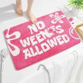 Oturgor No Weenies Allowed Bath Mat Pink Bathroom Rugs Soft Cute Microfiber Non Slip Bath Rug for Bathtub Shower Bedroom Decor 31.5"x19.7"