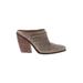 Sam Edelman Mule/Clog: Slip-on Chunky Heel Boho Chic Gray Print Shoes - Women's Size 9 1/2 - Almond Toe