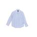 Saks Fifth Avenue Long Sleeve Button Down Shirt: Blue Solid Tops - Kids Boy's Size 6