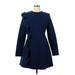 MSGM Casual Dress - Mini Crew Neck Long sleeves: Blue Solid Dresses - Women's Size 46