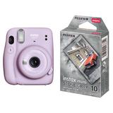 FUJIFILM INSTAX MINI 11 Instant Film Camera with Stone Gray Film Kit (Lilac Purple, 16654803