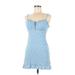 LA Hearts Casual Dress - Mini Sweetheart Sleeveless: Blue Floral Dresses - Women's Size Small
