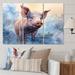 Design Art Sweet Piglette - Animals Metal Wall Art Living Room Set Metal in Blue/Indigo | 28 H x 36 W x 1 D in | Wayfair MT103284-3P