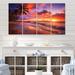 Design Art Beach Photo Sunset Serenade IV - Nautical & Beach Metal Wall Decor Set Metal in Indigo/Pink | 28 H x 48 W x 1 D in | Wayfair MT66453-271