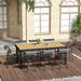 Outsunny Dining Table Plastic/Metal in Black | 29.25 H x 55 W x 35.5 D in | Outdoor Dining | Wayfair 84B-915ND