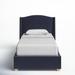 Birch Lane™ Allis Upholstered Low Profile Platform Bed Metal in White/Blue/Black | Twin | Wayfair 180233054CB84107A08DC0CE2ED94A78