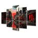 Red Barrel Studio® Canada Urban Reflections I - Canada Metal Wall Decor Set Metal in Black/Red | 32 H x 60 W x 1 D in | Wayfair