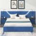 Latitude Run® Bed Wood & /Upholstered/Velvet in Blue | 38.6 H x 91.3 W x 78 D in | Wayfair 5611EECB163245ABB23EEEE697635546