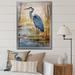 Bay Isle Home™ Blue Heron by the Watersite Watercolor - Print on Canvas Metal in White | 40 H x 30 W x 1.5 D in | Wayfair