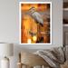 Winston Porter Portrait of White Heron Wildlife Photography - Print on Canvas Metal in Orange/White | 40 H x 30 W x 1.5 D in | Wayfair