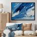 Wrought Studio™ Bliss Of Happiness Abstract In Retro Blue - Abstract Painting Wall Art Living Room Plastic in Blue/White | Wayfair