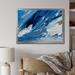 Wrought Studio™ Bliss Of Happiness Abstract In Retro Blue - Abstract Painting Wall Art Living Room Metal in Blue/White | Wayfair