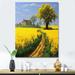 Gracie Oaks Countryside Farm Road Yellow Spring Fields I On Canvas Print Canvas, Cotton in Blue/Green/Yellow | 20 H x 12 W x 1 D in | Wayfair