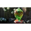 Arlmont & Co. Glass Hummingbird Feeder w/ Brush - Blue Multi Glass/Plastic in Green | 10 H x 7.25 W x 7.25 D in | Wayfair