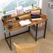Latitude Run® Gianelli Desk w/ Built in Outlets Wood/Metal in Brown | 29.52 H x 39.37 W x 19.68 D in | Wayfair B75AD0CD6E1F4549AEAB6998E201D959