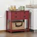 Winston Porter Burrigan Accent Chest w/ Open Shelf & Drawers Wood in Brown/Red | 31.5 H x 31.5 W x 15.75 D in | Wayfair