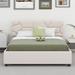 Wrought Studio™ Queen Size Upholstered Platform Bed w/ Brick Pattern Headboard & 4 Drawers, Linen Fabric Metal in Gray | Wayfair