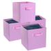 Ebern Designs Dermot 4 Storage Cube Bins Square Fabric in Pink | 11.81 H x 11.42 W x 2.36 D in | Wayfair 91EA22F30D714A978B65A863A952E7C1