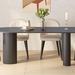 Orren Ellis Pure black simple island slate dining table & chairs Wood/Metal in Black/Brown/Gray | 29.53 H x 31.5 W x 55.12 D in | Wayfair