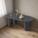 Orren Ellis Pure black simple island slate dining table & chairs Wood/Metal in Black/Brown/Gray | 29.53 H x 31.5 W x 62.99 D in | Wayfair