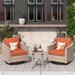 Red Barrel Studio® Daimyan Swivel Wicker Outdoor Lounge Chair Wicker/Rattan in Orange | 29.13 H x 27.95 W x 28.14 D in | Wayfair