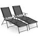 Arlmont & Co. Sarie Outdoor Chaise Lounge Metal in Black | 40 H x 25 W x 74.5 D in | Wayfair 3D63F207B803438AB747530B47509BC3