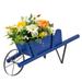 August Grove® Brynesha Pine Wheelbarrow Planter Wood in Blue | 11.5 H x 27.5 W x 10.5 D in | Wayfair 384CFEC77B3641AE9180DC06E2BFAF8F