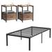Wade Logan® Blinni 3 Piece Bedroom Set Metal Platform Bed & Nightstand Set Wood in Brown | 18 H x 39 W x 75 D in | Wayfair
