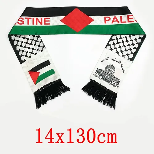 Zwjflagshow 14*130cm Palästina flagge Nach Schal fußball team Schal Druck Satin Palestinian Flagge Schal