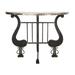 Antique Demilune Console Table - 40" - Silver and Black