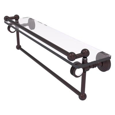 Allied Brass Pacific Grove Collection 16 Inch Gallery Glass Shelf with Towel Bar and Dotted Accents