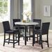 5-pc Round Counter Height Faux Marble Dining Table Set w/ 4 Dining Chairs