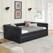 Upholstered Tufted Sofa Bed with Trundle Bed and Nail