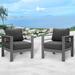 Small Comfy Couch Aluminum Single Sofa Outdoor Couch Patio Set of 2