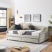 Upholstered Tufted Sofa Bed Daybed with 2 Drawers