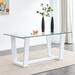 Glass Dining Table Large Modern Minimalist Rectangular for 6-8 with 0.4" Tempered Glass ,For Kitchen Living Room