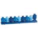 10.25" Blue Hand Painted Hanukkah Dreidels Menorah