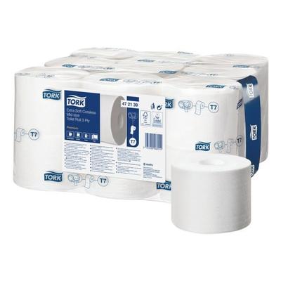 Toilettenpapier Midi Rollen »Premium« hülsenlos extra weich T7 3-lagig 18 Rollen weiß, Tork